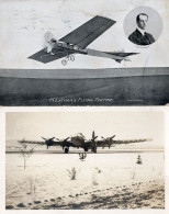 Latham's Flying Machine 2x Antique & PB Plane Postcard S - Aviadores