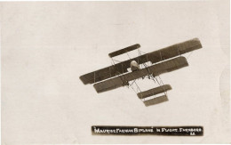 Maurice Farman Biplane Flight Farnboro Antique Real Photo Aviation Postcard - Airmen, Fliers