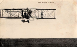 Colonel Cody Biplane In Flight Real Old Photo Plane Postcard - Aviadores