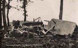 Colonel Cody WW1 Plane Crash Waterplane RPC Disaster Postcard Please Read - Aviateurs