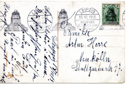 64404 - Deutsches Reich - 1913 - 5Pfg Germania EF A AnsKte SoStpl LEIPZIG - WEIHE ... -> Berlin - Lettres & Documents