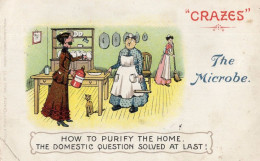 The Microbe Home Cookery Purify Cleaning Invention Old Comic Postcard - Humor
