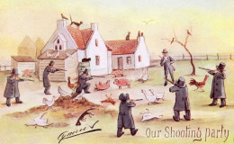Our Shooting Party Disaster Rifle Gun Cynicus Comic Old Postcard - Humor