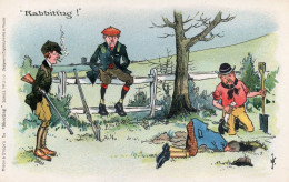 Shooting Gun Rifle Rabbitting Disaster Old Comic Postcard - Humor