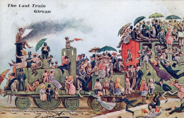 Last Train To Girvan Scotland Antique Scottish Comic Postcard - Humour