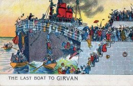 Last Boat Ship To Girvan Firth Of Clyde Scotland Old Comic Postcard - Humor