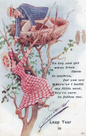 Lovers Romance Giant Birds Nest Leap Year Old Comic Postcard - Humor