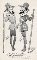 Big Ben & Long Tom Long Cordial Military Fashion Old Comic Postcard - Humour
