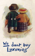 Lovers Comic Cynicus Tucks Luxury Tax Oilette WW1 Old Postcard - Humor