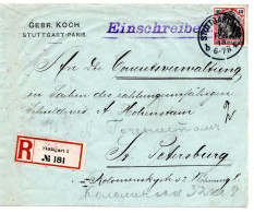 64406 - Deutsches Reich - 1910 - 40Pfg Germania EF A R-Bf STUTTGART -> S.PETERBURG (Russland) - Briefe U. Dokumente