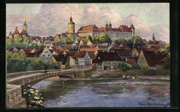 Künstler-AK Günzburg A. D. D., Franz Frankl: Brücke Vor Dem Schloss  - Guenzburg