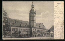 AK Pegau, Rathaus Mit Geschäft Von Gustav Lewy  - Other & Unclassified