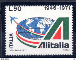Alitalia Varietà Dentellatura Orizzontale Spostata - Variétés Et Curiosités