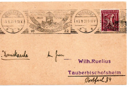 64410 - Deutsches Reich - 1922 - 50Pfg Ziffer EF A DrucksKte NUERNBERG - AUSSTELLUNG ... ENERGIE -> Tauberbischofsheim - Andere & Zonder Classificatie