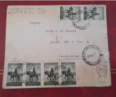 Argentina 1942 Sobre Circulado Desde Puerto Madryn Con Gran Franqueo - Covers & Documents