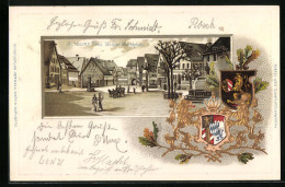 Passepartout-Lithographie Altdorf B. Nbg., Unterer Marktplatz Mit Wappen  - Autres & Non Classés