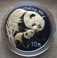 China, Panda 2004 Guilded - 1 Oz. Pure Silver - Cina
