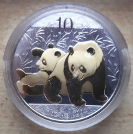 China, Panda 2010 Guilded - 1 Oz. Pure Silver - Cina