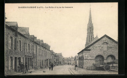 CPA St-Aubin-d`Aubigné, Les Halles Et La Rue Du Commerce  - Sonstige & Ohne Zuordnung
