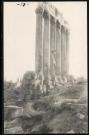 Fotografie Unbekannter Fotograf, Ansicht Baalbek, Säulen Der Antiken Ruine  - Lieux