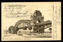 AK Düsseldorf Zeichnung Alte Oberkasseler Brücke 1911 Gebraucht #IN749 - Autres & Non Classés