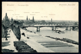 AK Dresden Terrassen-Ufer 1908 Gebraucht #IN783 - Autres & Non Classés