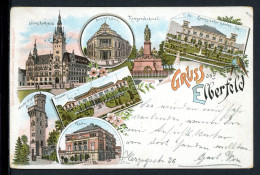 AK Elberfeld, Wuppertal Zoologischer Garten, Haardt, Neues Rathaus 1897 Gebraucht #HU227 - Autres & Non Classés