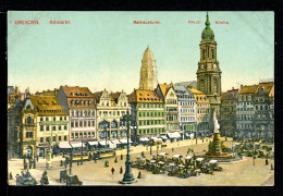 AK Dresden Altmarkt Mit Kreuzkirche Und Rathausturm Um 1900 Ungebraucht #HU229 - Other & Unclassified