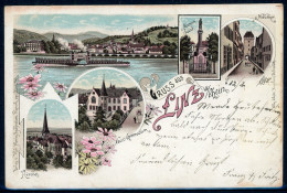 AK Linz Landkreis Neuwied Marien-Säule, Neutor, Gymnasium, Kirche 1898 Gebraucht #HU297 - Other & Unclassified