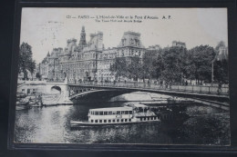 AK Paris L'Hôtel-de-Ville Er Le Pont D'Arcole 1923 Ungebraucht #PL612 - Autres & Non Classés