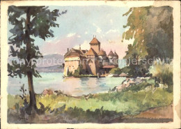 11698749 Chillon Chateau De Chillon Kuenstlerkarte Montreux - Autres & Non Classés