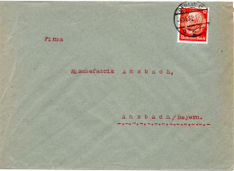 64428 - Deutsches Reich - 1932 - 12Pfg Medaillon EF A Bf BERLIN -> Ansbach - Covers & Documents
