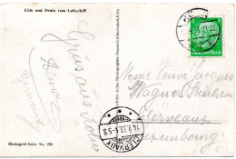 64429 - Deutsches Reich - 1933 - 5Pfg Hindenburg EF A AnsKte (Foto Vom Zeppelin Aus) KOELN -> CLERVAUX (Luxemburg) - Lettres & Documents