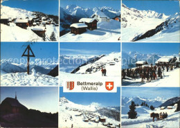 11695839 Bettmeralp VS Panorama Ortsansichten Wegkreuz Kapelle Pferdeschlitten B - Autres & Non Classés