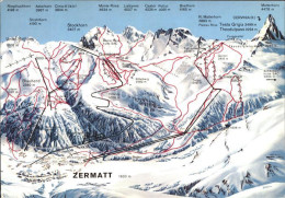 11695349 Zermatt VS Alpen Panoramakarte  - Autres & Non Classés