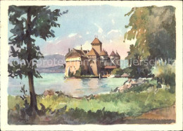 11692109 Chillon Chateau De Chillon Aquarell Montreux - Autres & Non Classés