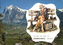 11691749 Grindelwald Panorama Mit Karikatur Grindelwald - Otros & Sin Clasificación