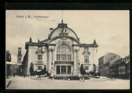 AK Fürth I. B., Strassenpartie Am Stadttheater  - Theater