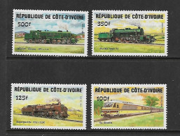 COTE D'IVOIRE 1984 TRAINS YVERT N°695/698 NEUF MNH** - Trains