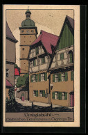Steindruck-AK Dinkelsbühl, Historisches Vereinshaus U. Oegringer Tor  - Autres & Non Classés
