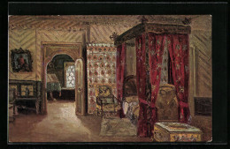 Künstler-AK Moskau, Schlafzimmer Des Theodor Romanow  - Rusia