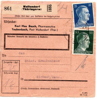 64441 - Deutsches Reich - 1944 - 50Pfg Hitler MiF A PaketKte WALLENDORF -> Einbeck - Lettres & Documents