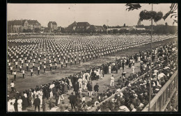 AK Leipzig, Deutsches Arbeiter Turn- Und Sportfest 1922, Formations-Vorführung Mit Zuschauern Aus Der Vogelschau  - Other & Unclassified