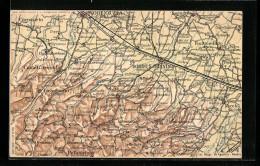 AK Pellegrino, Landkarte Italien, Pellegrino Bis Florenz  - Cartes Géographiques