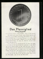 AK Das Pfenniglied, Ich Stand Einst Unterm Fenster..., 1 Reichspfennig  - Coins (pictures)