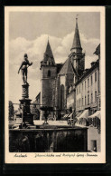 AK Ansbach, Johanniskirche Und Markgraf-Georg-Brunnen  - Ansbach