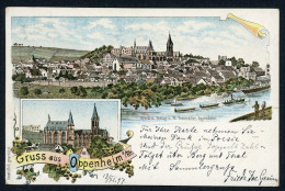 AK Oppenheim Ldkr. Mainz-Bingen Stadtpanorama über Den Rhein 1897 Gebraucht #HU478 - Andere & Zonder Classificatie