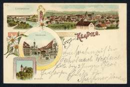 AK Kempten Rathausplatz, Burghalde, Eisenbahnbrücke, Panorama 1898 Gebraucht #HU487 - Andere & Zonder Classificatie