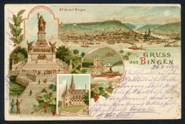 AK Bingen National-Denkmal, Rochus-Kapelle, Mäuseturm 1899 Gebraucht #HU469 - Andere & Zonder Classificatie