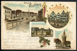 AK Friedberg Wetterau-Kreis Kaiserstrasse, Adolfsturm, Burg 1900 Gebraucht #HU477 - Otros & Sin Clasificación